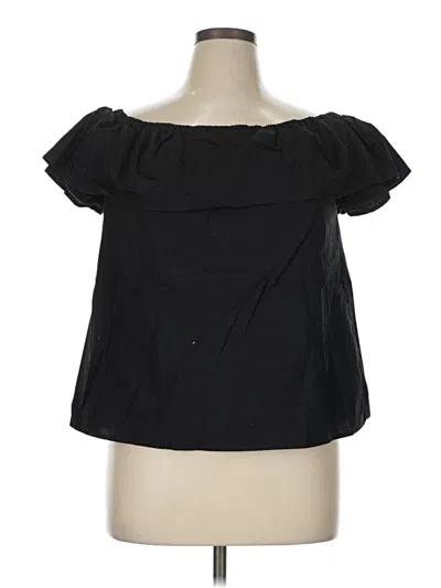 Pre-owned Velvet Heart Short Sleeve Blouse In Black