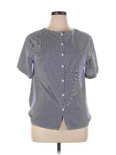 Pre-owned Velvet Heart Short Sleeve Blouse In Gray
