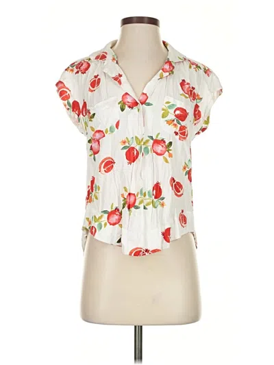 Pre-owned Velvet Heart Short Sleeve Blouse In White
