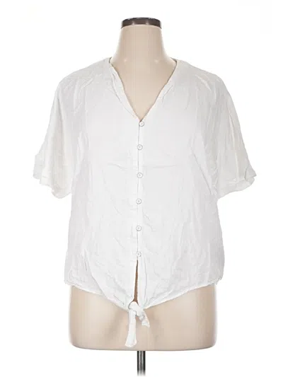 Pre-owned Velvet Heart Short Sleeve Blouse In White