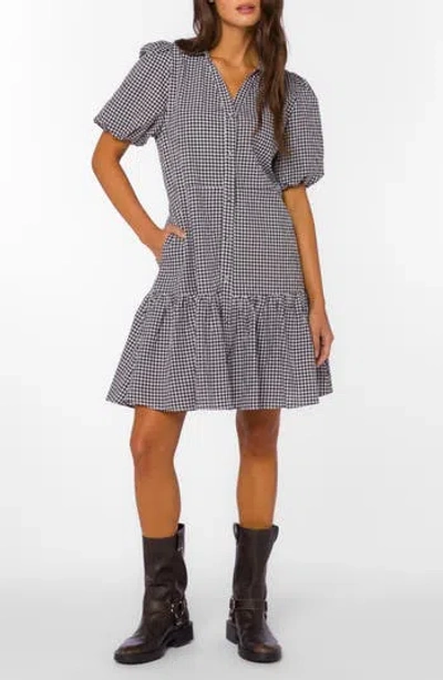 Velvet Heart Short Sleeve Button Front Shirtdress In Blue