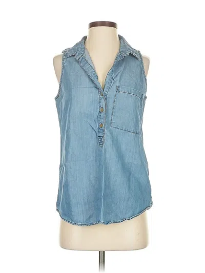 Pre-owned Velvet Heart Sleeveless Button Down Shirt In Blue