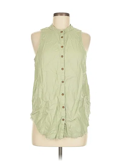 Pre-owned Velvet Heart Sleeveless Button Down Shirt In Green