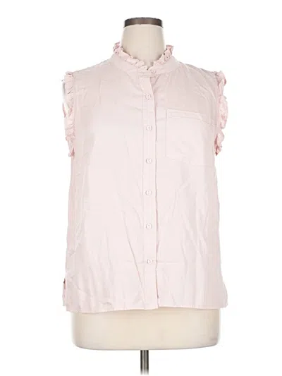 Velvet Heart Sleeveless Button Down Shirt In Pink