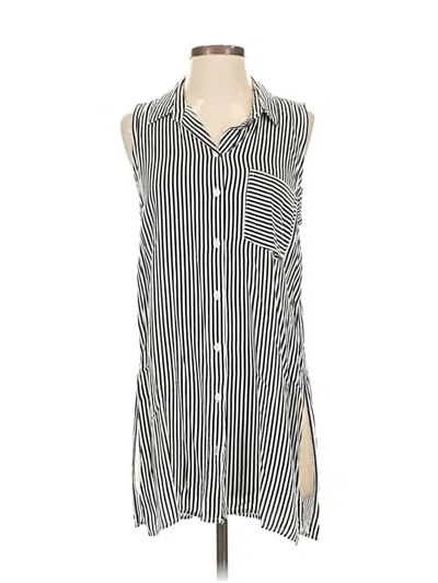 Pre-owned Velvet Heart Sleeveless Button Down Shirt In Silver