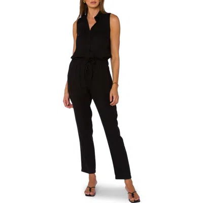 Velvet Heart Sleeveless Drawstring Waist Jumpsuit In Black
