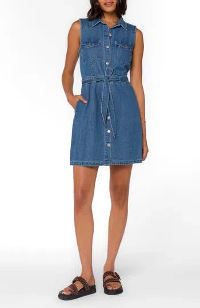 Velvet Heart Sleeveless Shirtdress In Blue