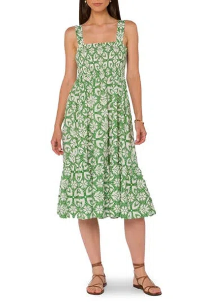 Velvet Heart Smocked Empire Waist Midi Dress