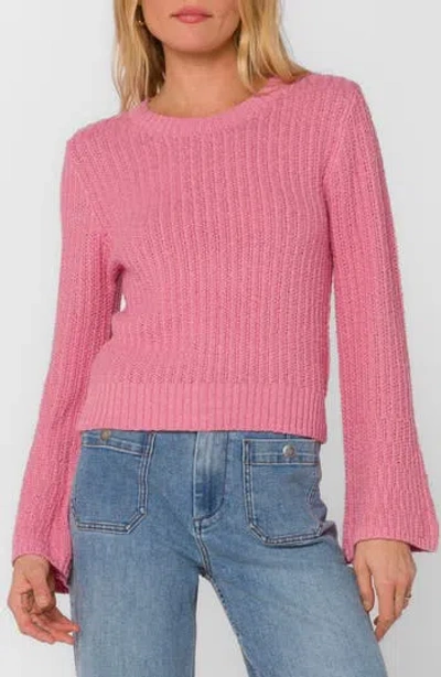 Velvet Heart Solvang Bell Sleeve Crewneck Sweater In Pink