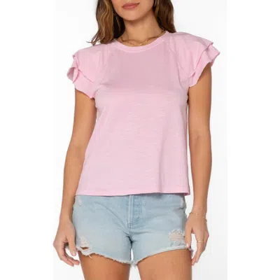 Velvet Heart Sunny Flutter Sleeve Top In Blushing Bride