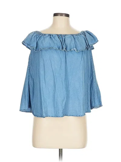 Pre-owned Velvet Heart Tank Top Blue Off The Shoulder Neckline Tops