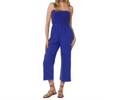 Velvet Heart Tasha Smocked Empire Jumpsuit In Iris Blue In Brown