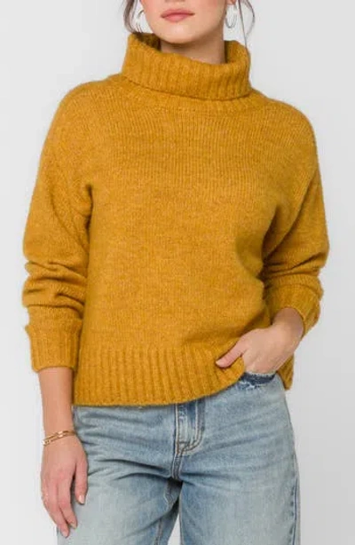 Velvet Heart Tillie Drop Shoulder Turtleneck Sweater In Gold