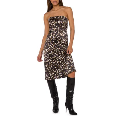 Velvet Heart Tobias Strapless Midi Dress In Multi