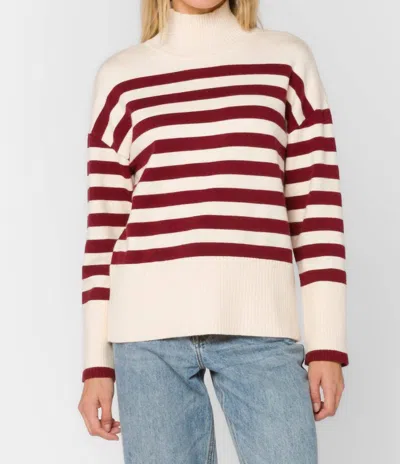 Velvet Heart Torrey Pines Sweater - Plus In Off Red White Sangria Stripe