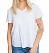 Velvet Heart V-neck Tencel Tee Top In Optic White In White