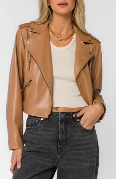 Velvet Heart Vermont Faux Leather Moto Jacket In Brown