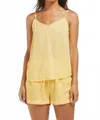 Velvet Heart Victory Tencel Frayed Camisole Top In Aspen Gold In Yellow