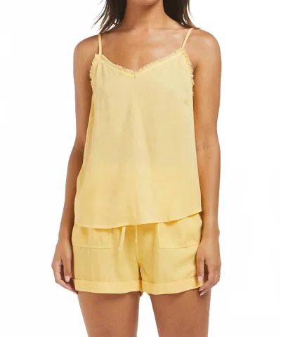 Velvet Heart Victory Tencel Frayed Camisole Top In Aspen Gold In Yellow