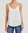 Velvet Heart Victory Tencel Frayed Camisole Top In White In White