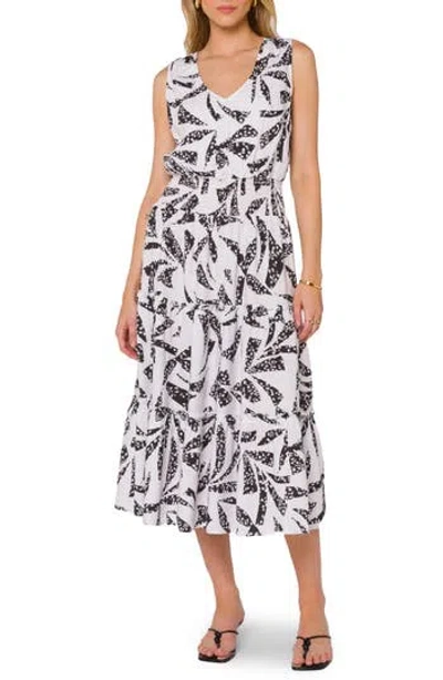 Velvet Heart V-neck Sleeveless Ruffle Midi Dress