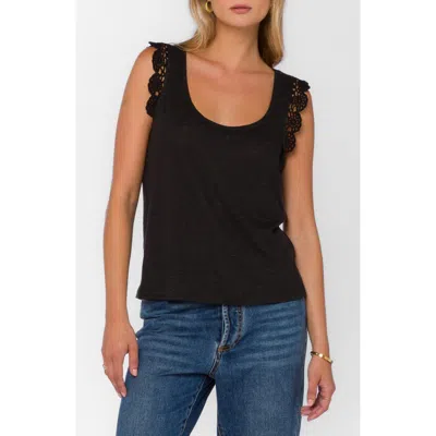 Velvet Heart Waverly Scoop Neck Linen Tank In Black