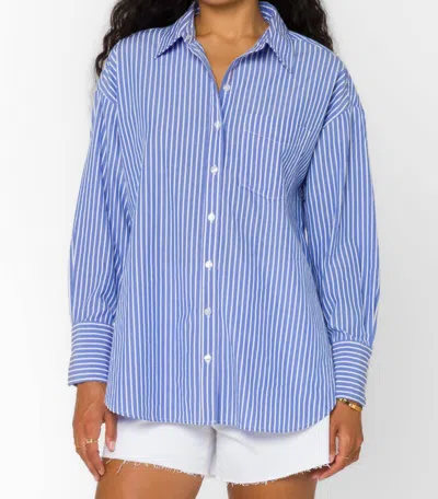 Velvet Heart Waylon Stripe Shirt In Midnight Navy White Stripe In Blue