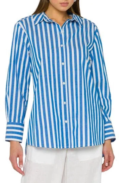 Velvet Heart Westerly Long Sleeve Oversize Shirt In Blue