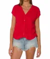 Velvet Heart Alena V-neck Top In Saucy Red In Red