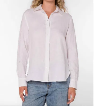 Velvet Heart Women's Fantasy Island Linen Button Down Shirt In Wheat In White