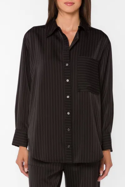 Velvet Heart Women's Sutton Button Down Top In Black