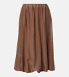 Velvet Ines Cotton And Silk Voile Maxi Skirt In Brown