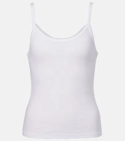Velvet Iniku Cotton-blend Pointelle Tank Top In White
