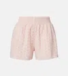 Velvet Iris Embroidered Cotton Poplin Shorts