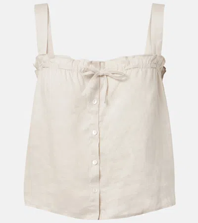 Velvet Izzie Linen Top In Neutral