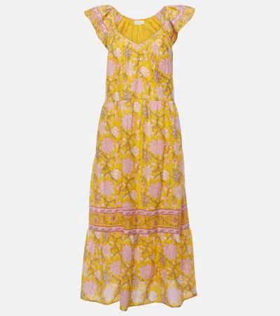 Velvet Jazlyn Floral Cotton Maxi Dress In Gelb 