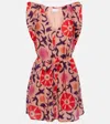 Velvet Jenna Printed Cotton And Silk Minidress In Multicoloured