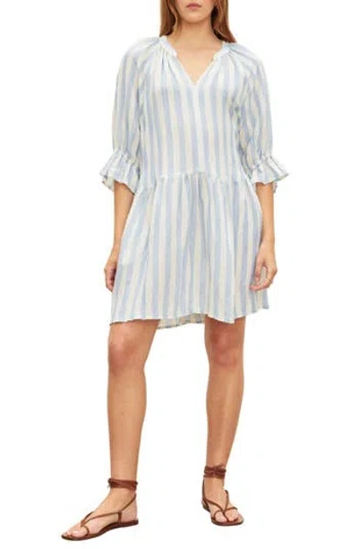 Velvet Jessica Striped Minidress In White