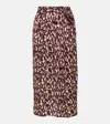Velvet Juno Printed Satin Midi Skirt In Multicoloured