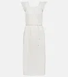 Velvet Justine Cotton Gauze Midi Dress In White
