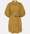 Velvet Kady Corduroy Minidress In Beige