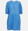 Velvet Minikleid Kailani Aus Leinen In Blue