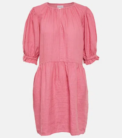 Velvet Kailani Linen Minidress In Pink