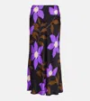 Velvet Kaiya Printed Satin Midi Skirt In Multicoloured