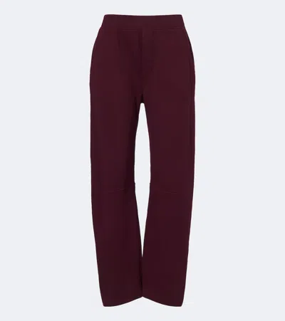 Velvet Karen Cotton Straight Pants In Burgundy
