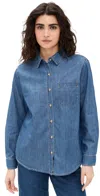 Velvet Kassa Button Down Shirt Chambray In Chambray