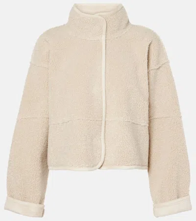 Velvet Kelly Cropped Fleece Jacket In Beige