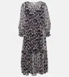 Velvet Kendra Printed Georgette Midi Dress In Calico