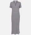 Velvet Khan Striped Cotton Jersey Midi Dress In Blue