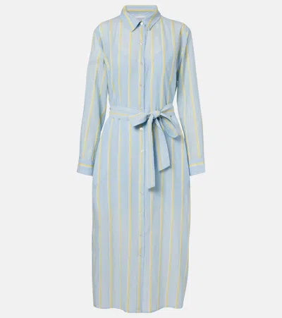Velvet Kimora Striped Cotton Shirt Dress In Blue